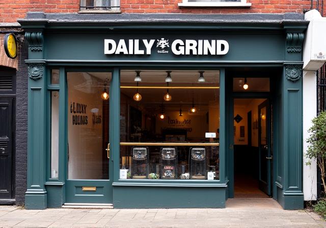 The inviting exterior of The Daily Grind Coffee House in Leeds.